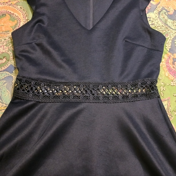 Sequin Hearts NWT Junior's Size 7 Blue Sleeveless Lace Waist Scallop Hem Dress - Picture 6 of 14